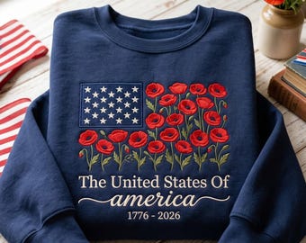 Sweat-shirt brodé du demi-cinquantième anniversaire de l'Amérique, t-shirt patriotique du 250e anniversaire des États-Unis, t-shirt style 4 juillet
