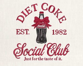 Blumen Soda Can Stickdatei, Diet Coke Club, Cottagecore (PES DST EXP ) Sofort Download