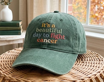 Gorra bordada: Es un día para luchar contra el cáncer – Gorra de superviviente