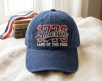 Embroidered 1776 America Land of the Free Flag Hat, Retro American Pride Cap (1776-2026)