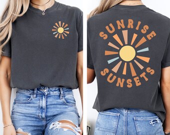 Retro Sunsets Shirt, Summer Shirt, Vacation Shirt, Beach Shirt, Summer Vacation Shirt, Comfort Colors Boho Shirt, Summer Outfit, Sunshine