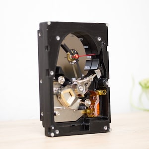 Desk clock - recycled Computer hard drive clock - HDD clock - gift for dad - unique gift for gamer