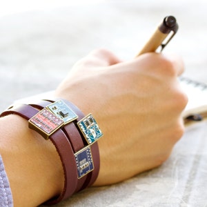 Wrap leather bracelet - customizable bracelet with circuit board beads