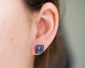 Geeky stud earrings - Circuit board studs - recycled computer - hypoallergenic