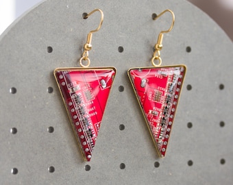 Oorbellen printplaat - Hangoorbellen - gerecyclede computeroorbellen