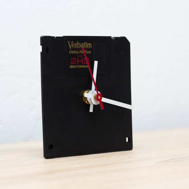Unique Desk clock black recycled floppy disk clock ready to Etsy