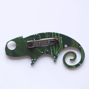 Circuit Board Chameleon Lizard - Brooch, Keychain or Bag Tag - Recycled ...