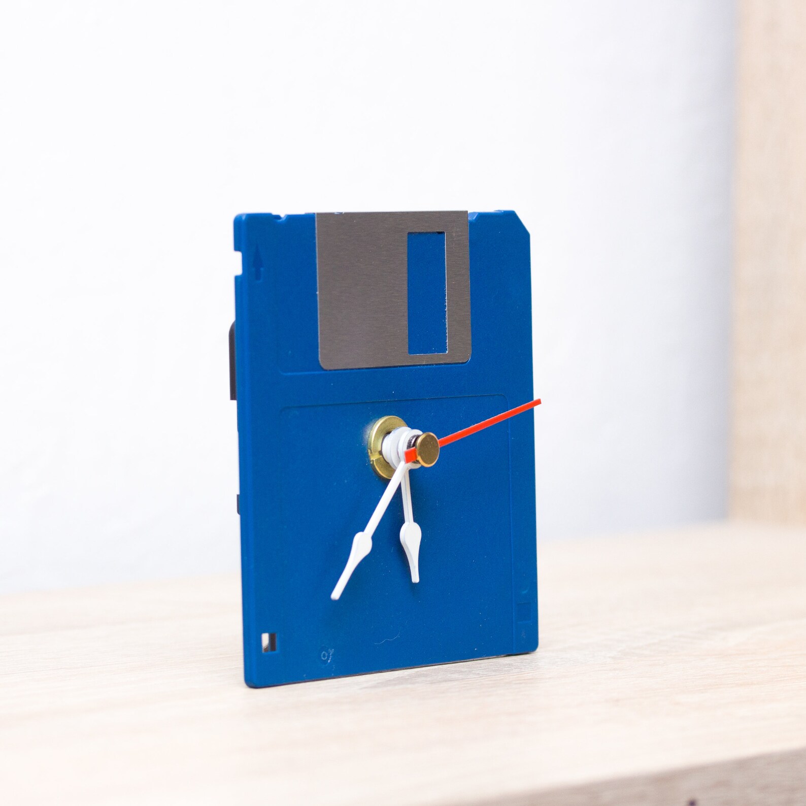 Unique Desk Clock Bright Blue Recycled Floppy Disk Clock Etsy