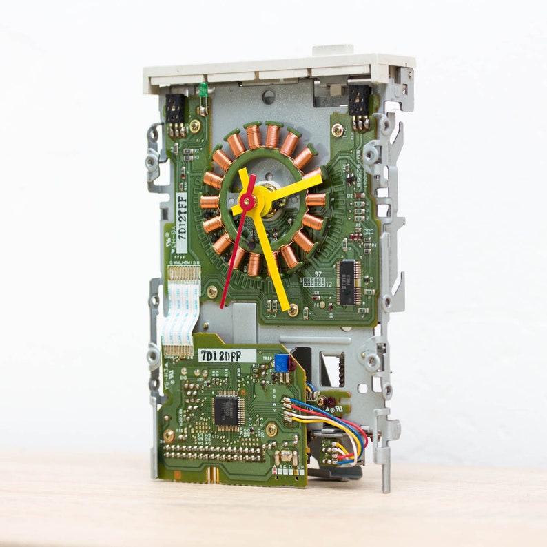 Desk Clock Made of a 3 1/2 Inch Floppy Disk Drive Recycled Etsy