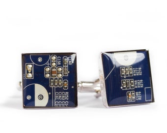 Circuit board Cufflinks - computer nerd cufflinks, gift for him, computer geek gift, father's day gift, modern wedding cuff links