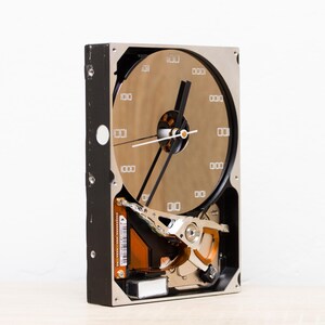 Desk Clock - Recycled Computer Hard Drive Clock, HDD Clock, Gift