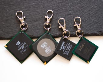Chipset-sleutelhanger, gerecyclede computerchipset-sleutelhanger