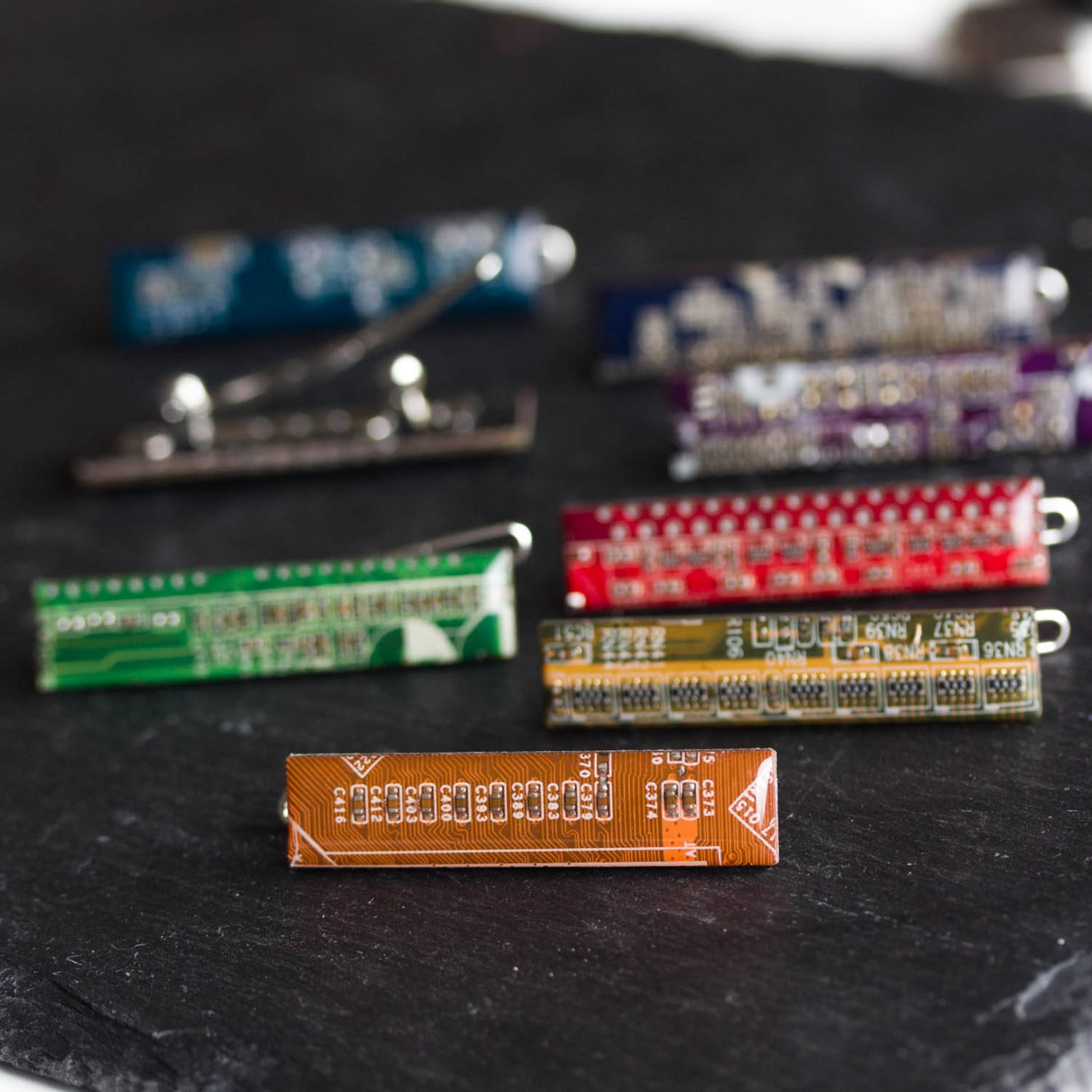 Small Hair Barrette Made With Recycled Circuit Board Hair Etsy