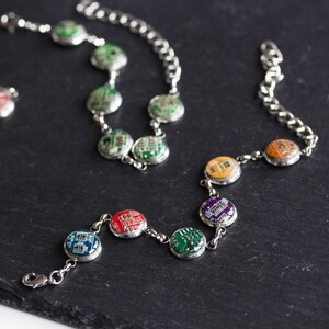 Pulseira colorida feita com placa de circuito reciclado, pulseira arco-íris, joias exclusivas