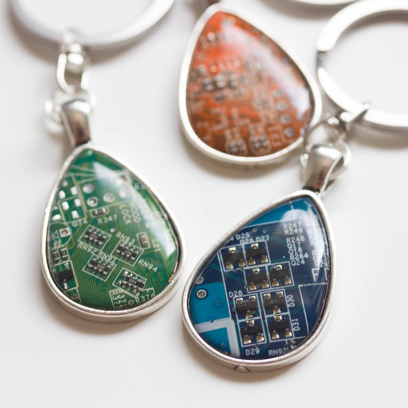 Circuit Board Keychain Geeky Gift Techie IT Drop Resin Etsy