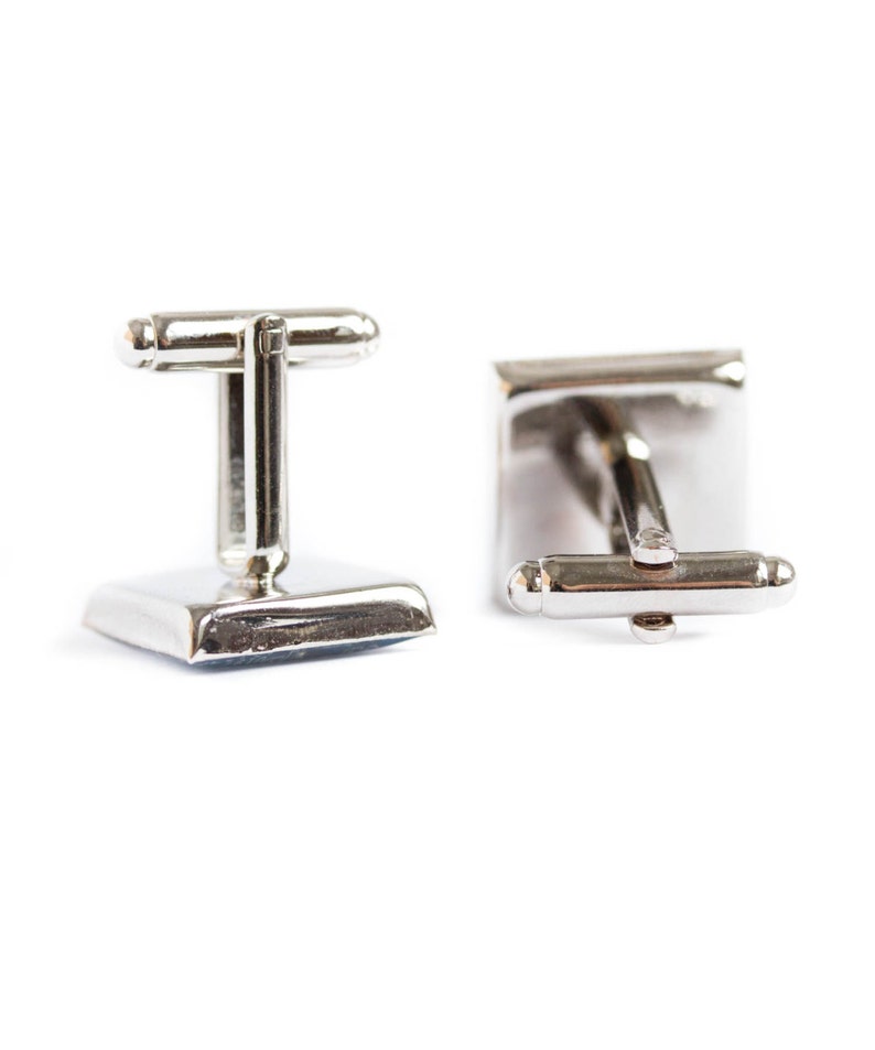 Circuit board Cuff Links and Tie Clip Computer Accessories Set Geeky gift for husband palladium plated, resin image 5