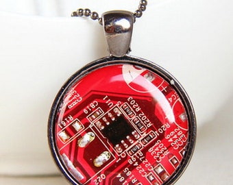 Computer geek gift - Techie necklace - REAL Circuit board necklace - geekery - recycled computer motherboard - recomputing