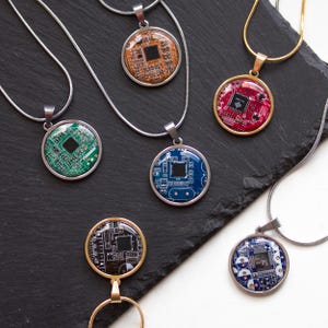Techie necklace - REAL Circuit board necklace, Computer geek gift, recycled computer motherboard, recomputing