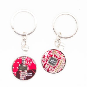 Circuit board Keychain, recycled gift for computer nerd, cool Geeky Keyring, tech gift image 8