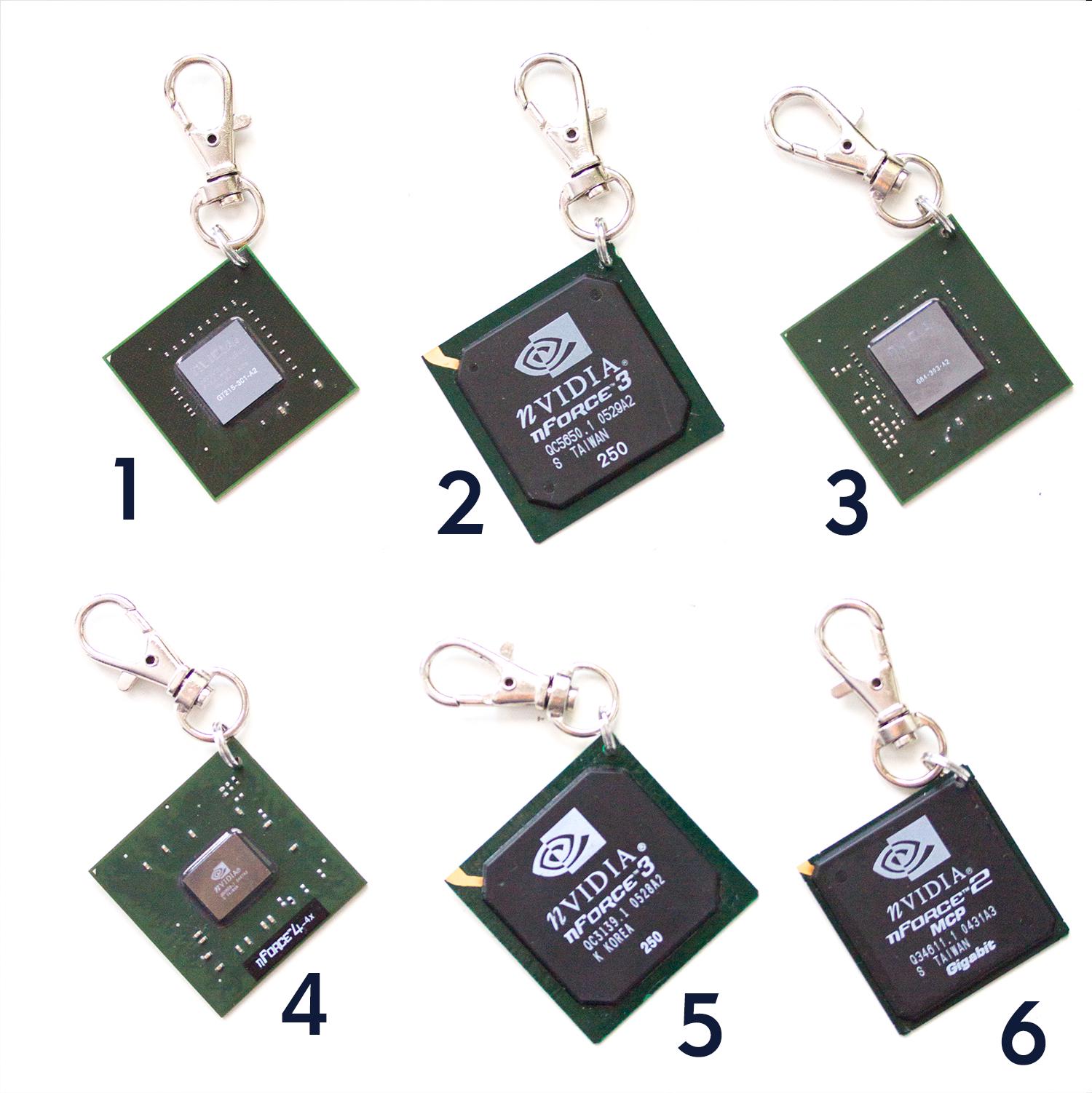 ケージ・アクセサリー Ai. Chipset Keychain, Recycled Computer Keychain, Nvidia Graphic