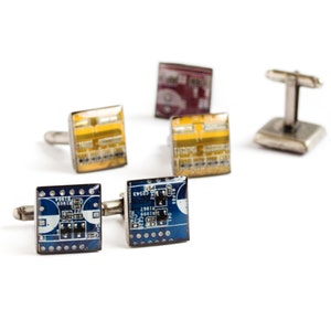 Cufflinks with real circuit boards, gift for him, graduation gift, gift for dad, cufflinks for groom, wedding cufflinks image 4