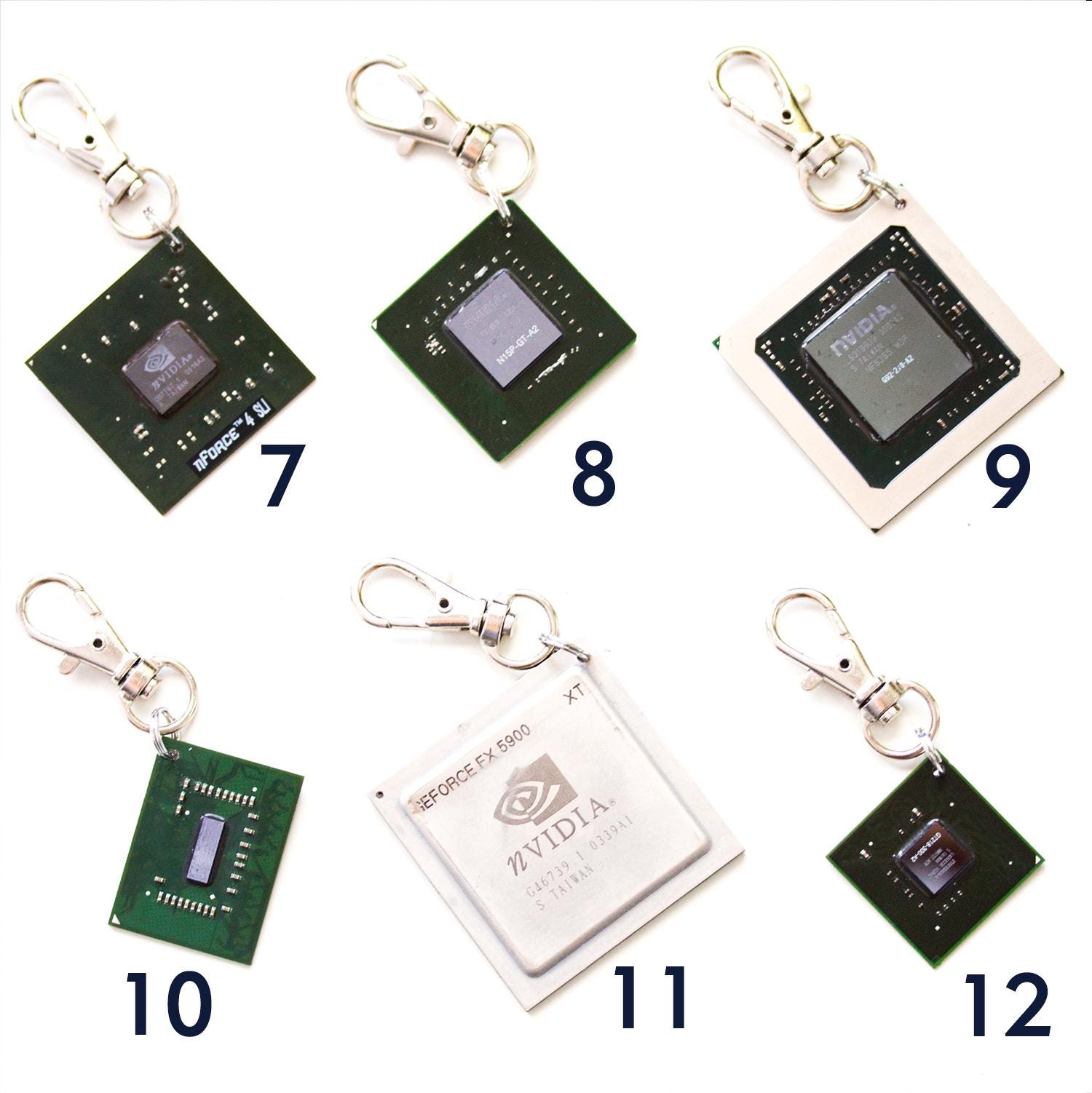Chipset Keychain, Recycled Computer Keychain, Nvidia Graphic