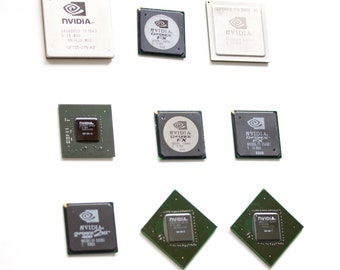 Fridge magnet made with old Chipset, nVidia, graphics processor, GPU