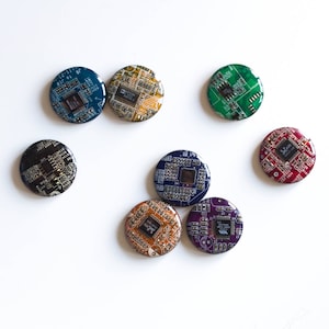 Fridge magnets made of real recycled Circuit boards