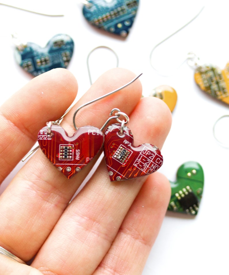 Circuit Board Earrings Geeky Earrings Recycled Computer Etsy