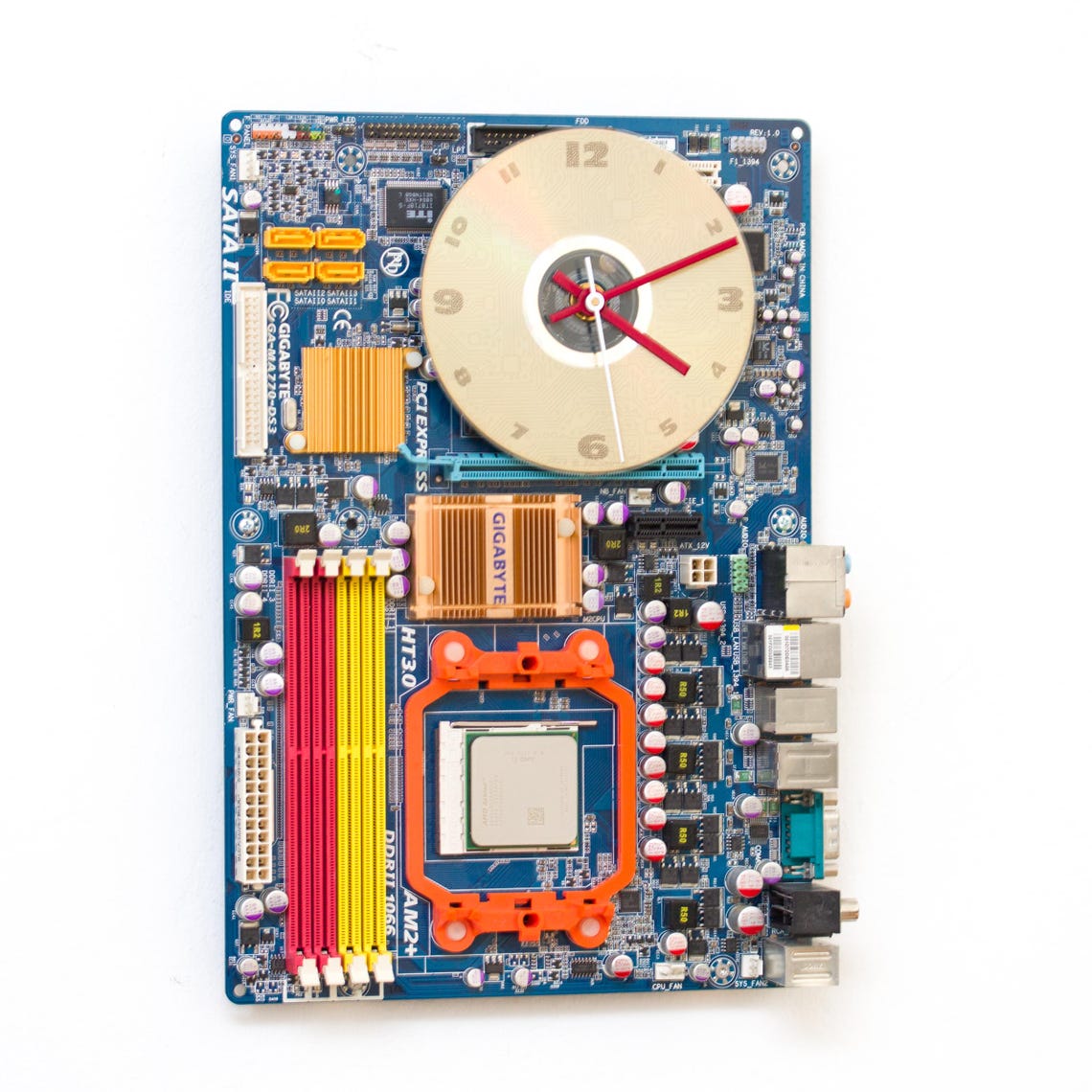 Blue Wall Clock, Recycled Computer Circuit Board Clock - Etsy