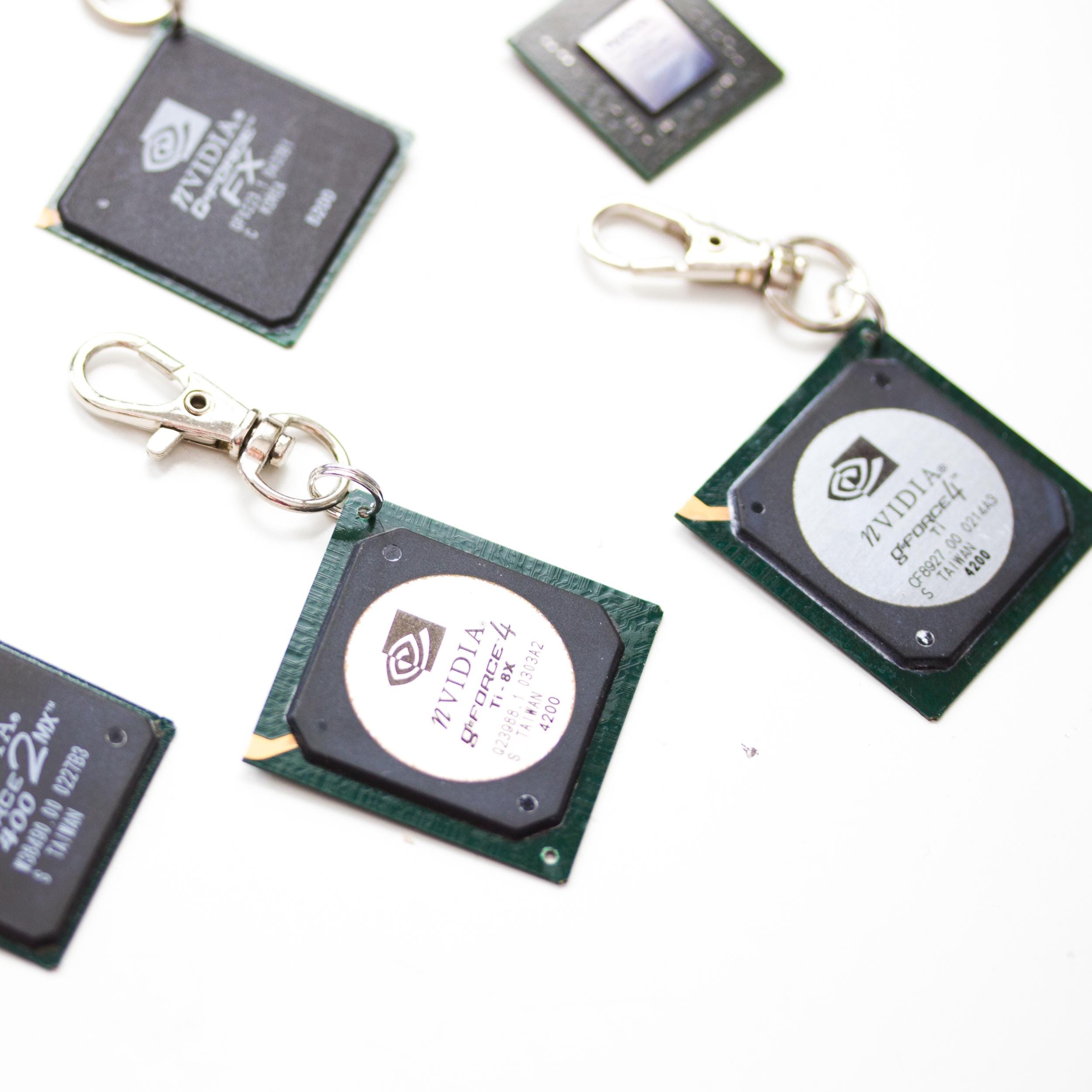 Chipset Keychain, Recycled Computer Keychain, Nvidia Graphic