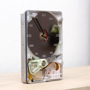Desk Clock Recycled Computer Hard Drive Clock, HDD Clock, Gift for Dad ...