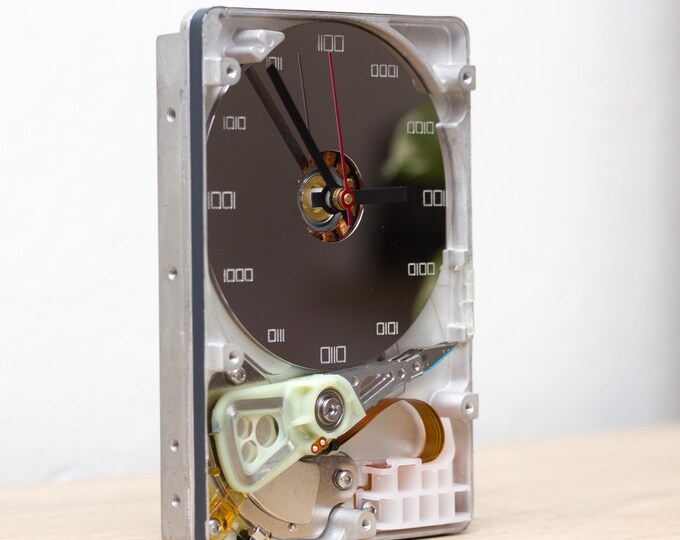 Desk Clock - Recycled Computer Hard Drive Clock, HDD Clock, Gift for ...