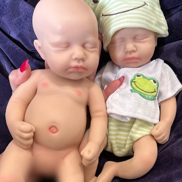 Silicone Baby Doll Full Body Reborn Preemie 12" 2.6lbs Platinum Silicone Dolls Realistic Real Lifelike Weighted Babies Ecoflex Bathtub Baby