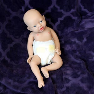 Realistic Full Body Silicone Baby Doll Reborn Preemie 14" 3.4 lbs Platinum Silicone Dolls Lifelike Real Weighted Babies Ecoflex Bathtub Baby