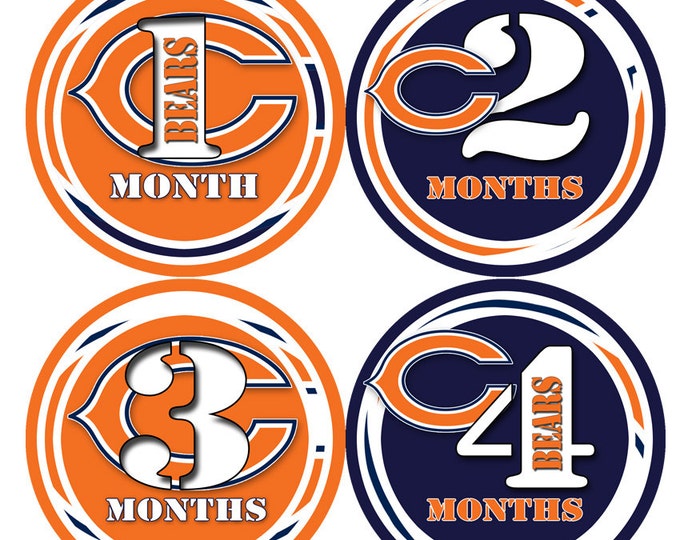 Baby monthly stickers 1 to 12 months - month to month baby stickers - Bodysuit Romper Stickers - Monthly Baby Stickers - CHICAGO