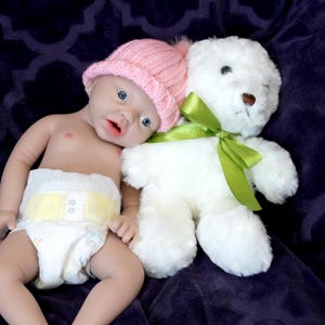 Realistic Full Body Silicone Baby Doll Reborn Preemie 14" 3.4 lbs Platinum Silicone Dolls Lifelike Real Weighted Babies Ecoflex Bathtub Baby