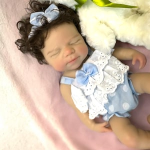 pink polka dot 13 inch doll clothes, Silicone Baby Doll Full Body Reborn Preemie 13 inch 2.3lbs Platinum Silicone Dolls Realistic Real Lifelike Weighted Babies Ecoflex Bathtub Baby