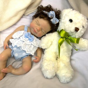 pink polka dot 13 inch doll clothes, Silicone Baby Doll Full Body Reborn Preemie 13 inch 2.3lbs Platinum Silicone Dolls Realistic Real Lifelike Weighted Babies Ecoflex Bathtub Baby