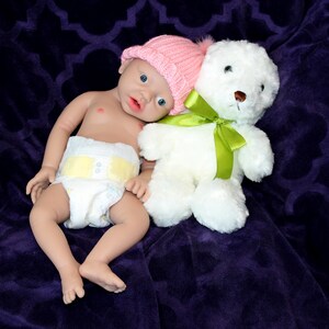 Realistic Full Body Silicone Baby Doll Reborn Preemie 14" 3.4 lbs Platinum Silicone Dolls Lifelike Real Weighted Babies Ecoflex Bathtub Baby