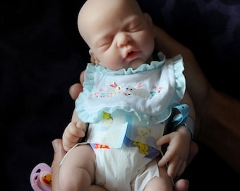 Realistic Real Lifelike 12" Full Silicone Baby Doll Body Reborn Preemie 2.6lbs Platinum Silicone Dolls Weighted Babies Ecoflex Bathtub Kids