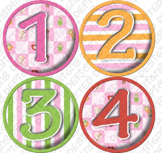 Monthly Baby Stickers - Baby monthly stickers 1 to 12 months - month to month baby stickers - Bodysuit Romper Stickers - CLOWN AROUND