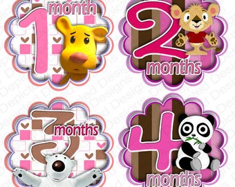 month to month baby stickers - Baby monthly stickers 1 to 12 months - Bodysuit Romper Stickers - Monthly Baby Stickers - HUGGY BEARS