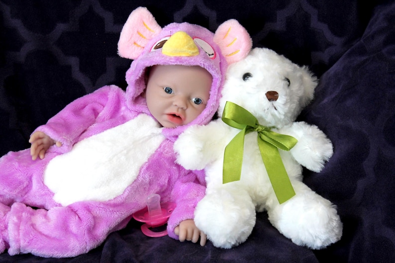 Realistic Full Body Silicone Baby Doll Reborn Preemie 14" 3.4 lbs Platinum Silicone Dolls Lifelike Real Weighted Babies Ecoflex Bathtub Baby
