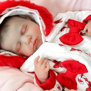 Reborn Baby Doll: 20-inch Candy Cane Outfit, Weighted Option
