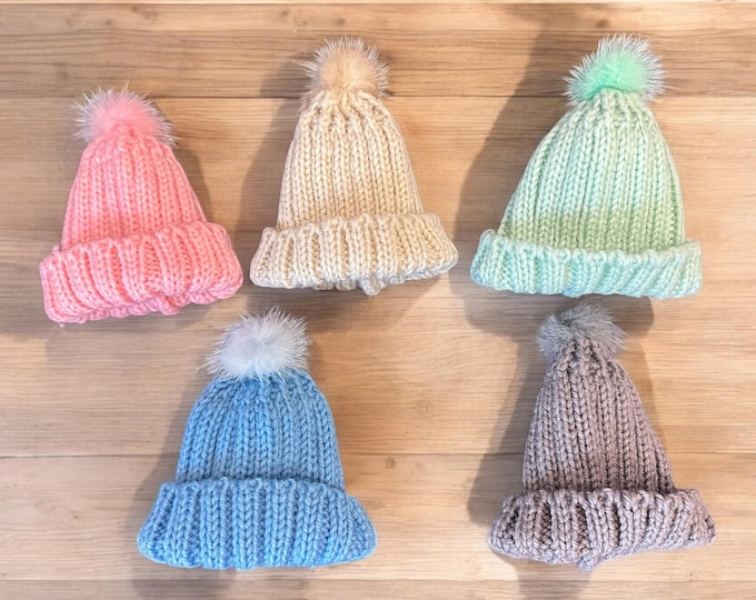 Knitted Winter Doll Hat