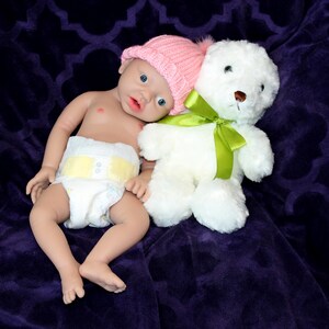 Realistic Full Body Silicone Baby Doll Reborn Preemie 14" 3.4 lbs Platinum Silicone Dolls Lifelike Real Weighted Babies Ecoflex Bathtub Baby