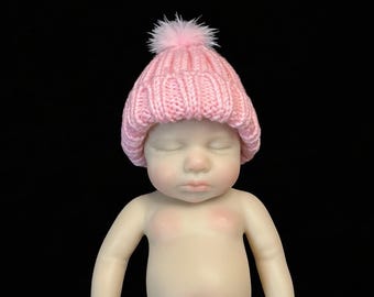 Gorro de punto para muñeca (12-13 pulgadas): Gorros de silicona para bebés prematuros