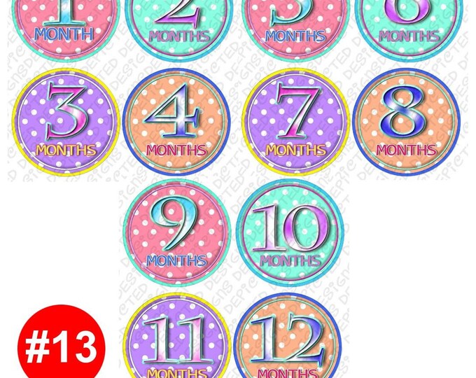 month to month baby stickers - Baby monthly stickers 1 to 12 months - Bodysuit Romper Stickers - Monthly Baby Stickers - CHARLAMAGNE