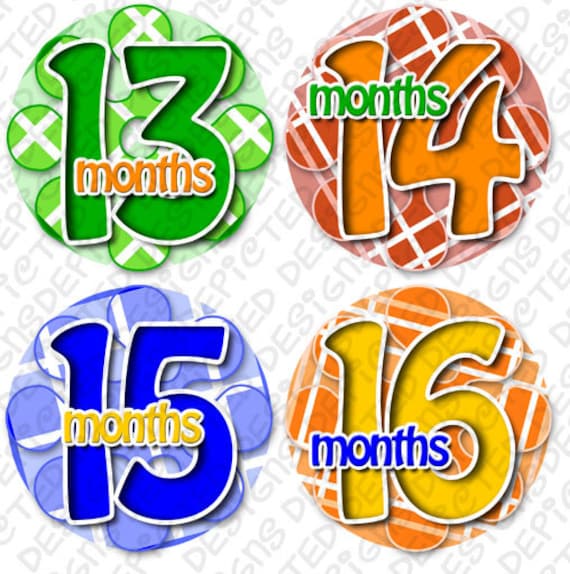 Second Year baby stickers - Baby monthly stickers 13 - 24 months - Bodysuit Romper Stickers - Monthly Baby Stickers - TIC TACK TOE